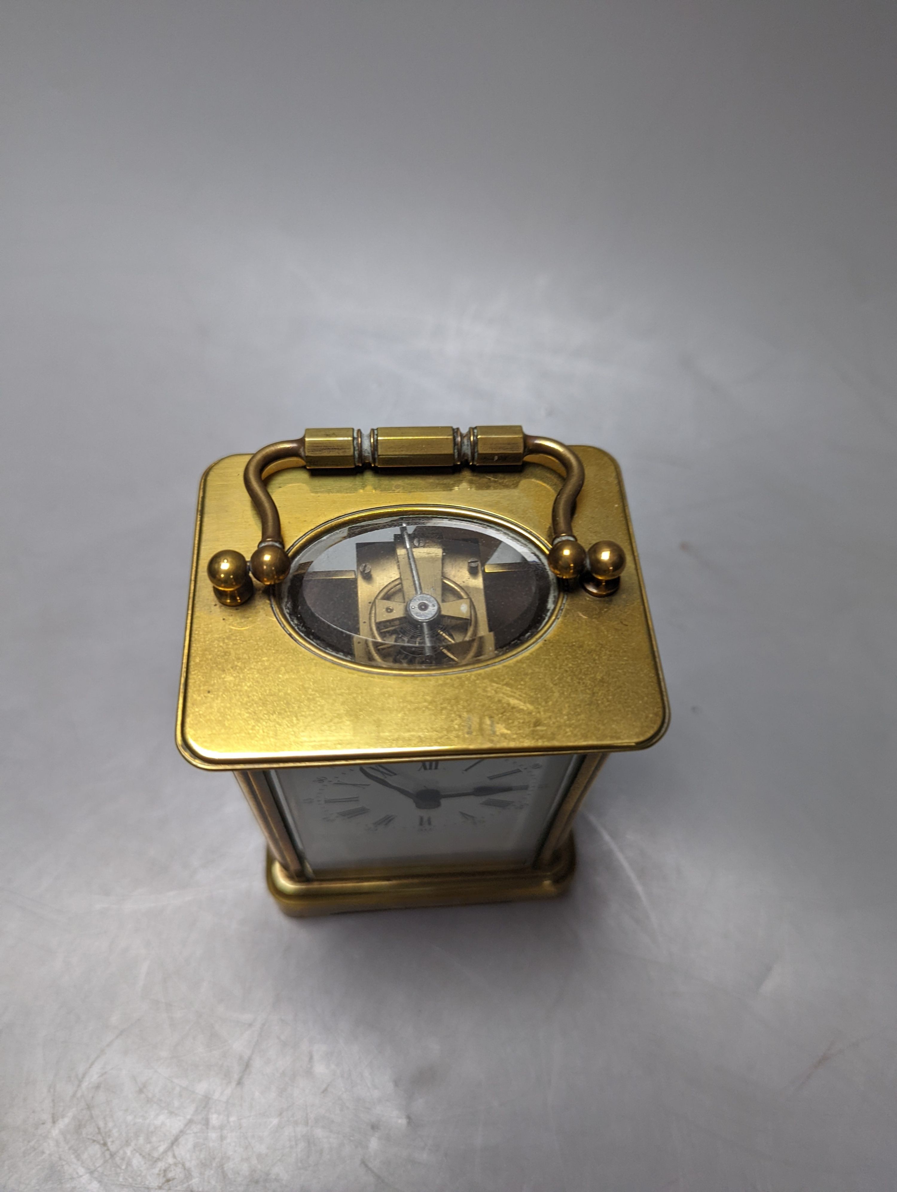 A brass carriage timepiece